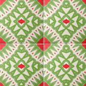 Bohemisches Mosaikmuster mit rotem Grün Fliese