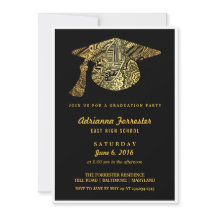 Bohemisches Muster Gold Grad Hat Graduation Party