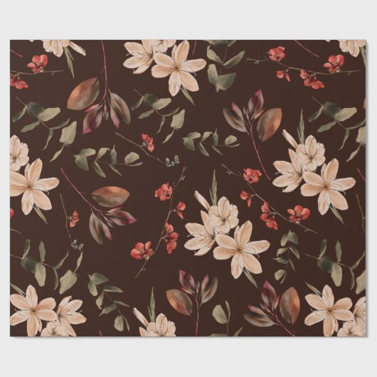 Bohemisches, nahtloses Muster mit dunkelbraunem b Geschenkpapier (Flach)