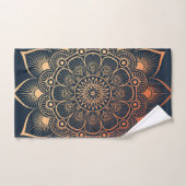 Bohemisches Navy Blue Peach Mandala Badetuch Set (Handtuch)