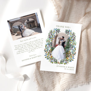 Bohemisches Olivenbaumzweig-Foto Dankeskarte