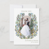 Bohemisches Olivenbaumzweig-Foto Dankeskarte (Vorderseite)