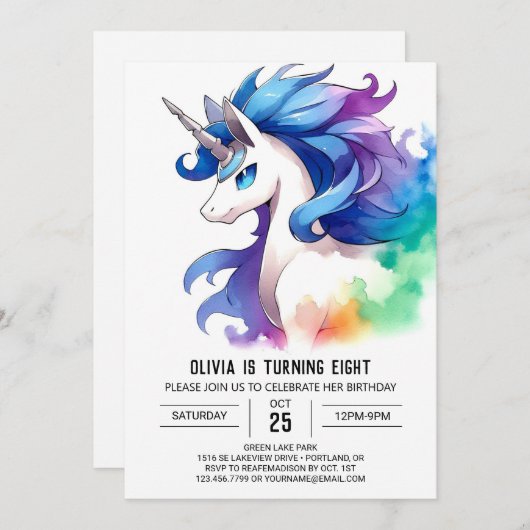 Bohemisches Online-Pferd Geburtstag Einladung (Vorne/Hinten)