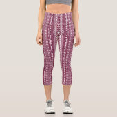Bohemisches Ornament 30122020 Dunkelrot Capri Leggings (Vorderseite)