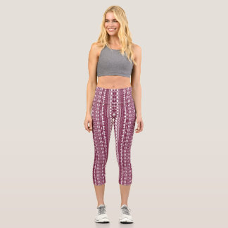 Bohemisches Ornament 30122020 Dunkelrot Capri Leggings