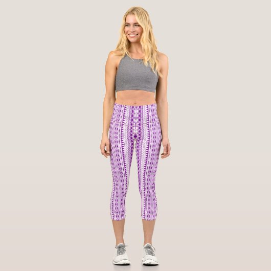 Bohemisches Ornament 30122020 Violett Capri Leggings (Vorderseite)