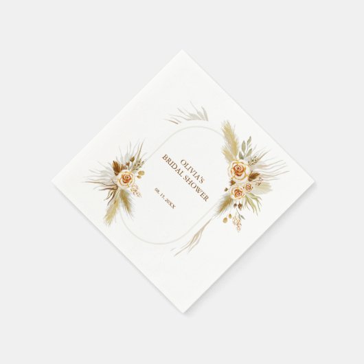 Bohemisches Pampas-Gras-Brautparty Serviette (Ecke)