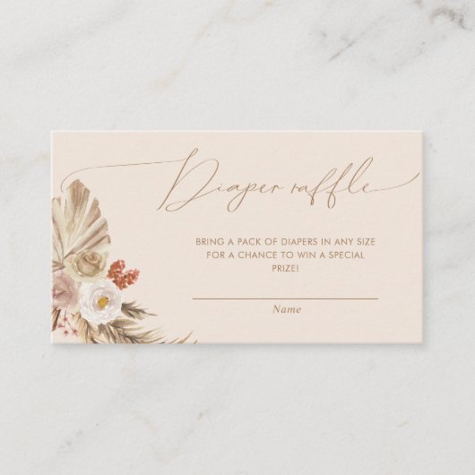 Bohemisches Pampas-Gras-Gender-Neutral-Diaper-Raff Begleitkarte (Vorderseite)