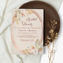 Bohemisches Pampas Grass Brautparty Einladung