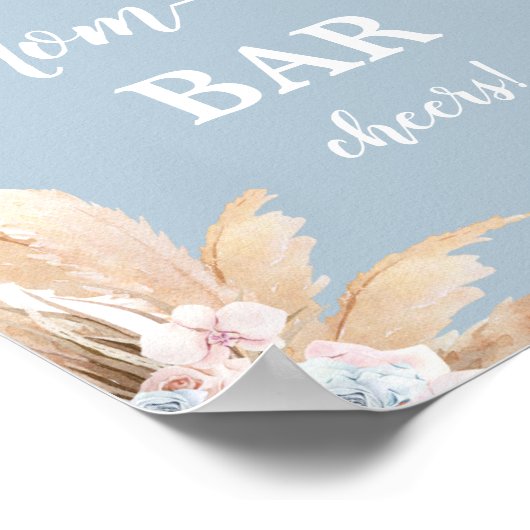 Bohemisches Pampas Grass Mimosa Bar Boy-Zeichen Poster (Ecke)