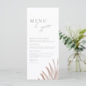 Bohemisches Pampas Grass Wedding Menu Menükarte (Stehend Vorderseite)