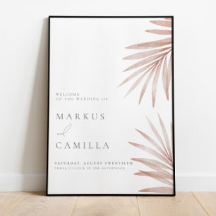 Bohemisches Pampas Grass Wedding Sign Poster