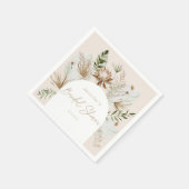 Bohemisches Pampelgras-Brautparty Serviette (Ecke)