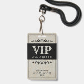 Bohemisches Party VIP All Access Pass Event-ID-Abz Ausweis (Vorderseite mit Lanyard)