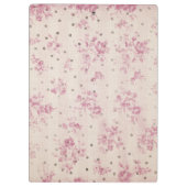 Bohemisches Pastellrosa stripes Blumenpolkapunkte Klemmbrett (Rückseite)