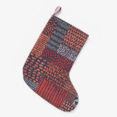 Bohemisches Patchwork: handgezeichnet nahtloses De Kleiner Weihnachtsstrumpf (Vorderansicht (hängend))