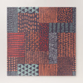 Bohemisches Patchwork: handgezeichnet nahtloses De Puzzle (Horizontal)