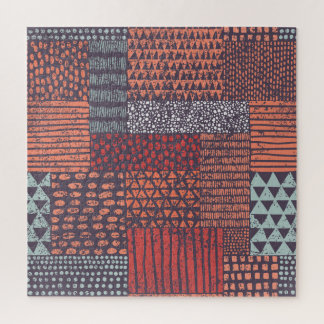Bohemisches Patchwork: handgezeichnet nahtloses De Puzzle