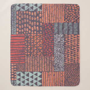 Bohemisches Patchwork: handgezeichnet nahtloses De Sherpadecke