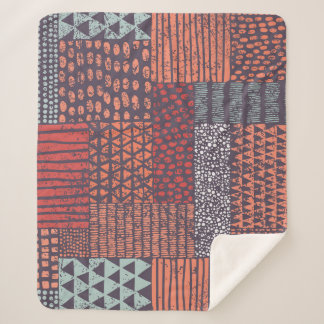 Bohemisches Patchwork: handgezeichnet nahtloses De Sherpadecke