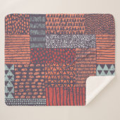 Bohemisches Patchwork: handgezeichnet nahtloses De Sherpadecke (Vorderseite (Horizontal))