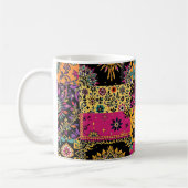 Bohemisches Patchwork Mandala und Paisley Pattern Kaffeetasse (Links)