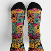 Bohemisches Patchwork Mandala und Paisley Pattern Socken (Oben)