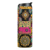 Bohemisches Patchwork Mandala und Paisley Pattern Thermosbecher (Nach links gedreht)