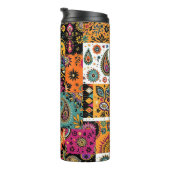 Bohemisches Patchwork Mandala und Paisley Pattern Thermosbecher (Nach rechts gedreht)