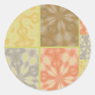 Bohemisches Patchwork Runder Aufkleber