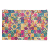 Bohemisches Patchwork-Tile-Design Kissenbezug (Rückseite-Links)