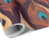 Bohemisches Pfauenfutter für Naturliebhaber Geschenkpapier (Rolleneckpunkt)