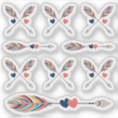 Bohemisches Planformular für Pfeile und Herzstücke Aufkleber (Vorderseite)