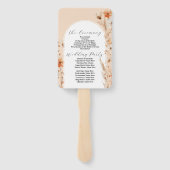 Bohemisches Programm für Floral Boho Peach Fächer (Rückseite)