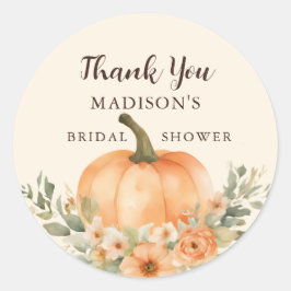 Bohemisches Pumpkin Floral Brautparty Vielen Dank Runder Aufkleber