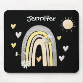 Bohemisches Rainbow & Bumblebemonogramm Mousepad (Vorne)