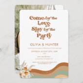 Bohemisches Retro-Foto Lässig Hochzeit Einladung (Vorne/Hinten)