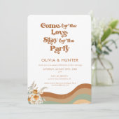 Bohemisches Retro-Foto Lässig Hochzeit Einladung (Stehend Vorderseite)