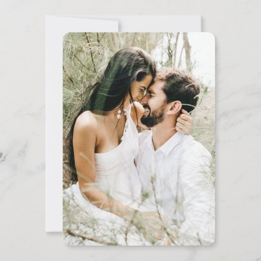 Bohemisches Retro-Foto Lässig Hochzeit Einladung (Rückseite)