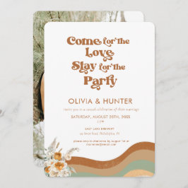 Bohemisches Retro-Foto Lässig Hochzeit Einladung