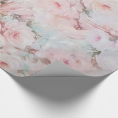 Bohemisches rosa aquamarines Vintages Blumenmuster Geschenkpapier (Ecke)