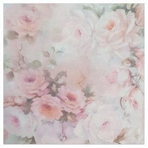 Bohemisches rosa aquamarines Vintages Blumenmuster Stoff