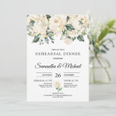 Bohemisches Rosengrün Probe Abendessen Einladung (Stehend Vorderseite)