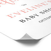 Bohemisches rustikales Rosa Blütenzeichen Poster (Ecke)