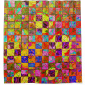 Bohemisches Schachbrettmuster Duschvorhang (Vorderseite)