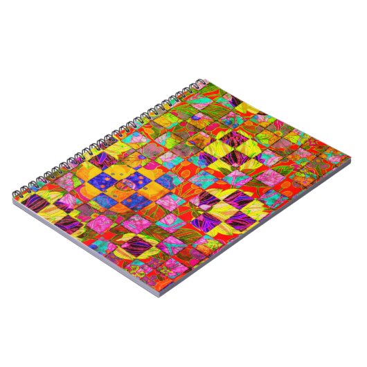 Bohemisches Schachbrettmuster Notizblock (Linke Seite)