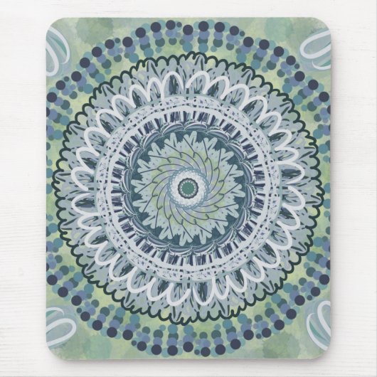 Bohemisches Shabby Chic Mandala Dot Art Design Mousepad (Vorne)