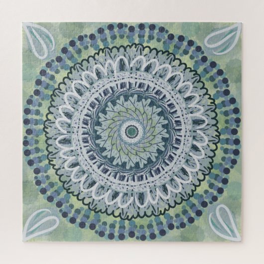 Bohemisches Shabby Chic Mandala Dot Art Design Puzzle (Vertikal)