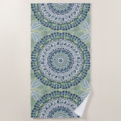 Bohemisches Shabby Chic Mandala Dot Art Design Strandtuch (Vorderseite)