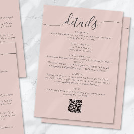 Bohemisches Skript Einfache Hochzeitsdetails lösch Begleitkarte